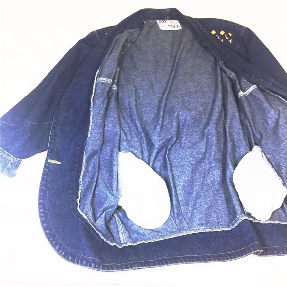 »—Coachella—» Stylish Metal Studded Denim Jacket w/Oversized Fit Vintage - Picture 7 of 16